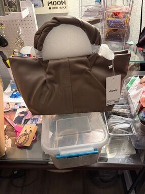 orYANY Twisted-Top Tote in Taupe